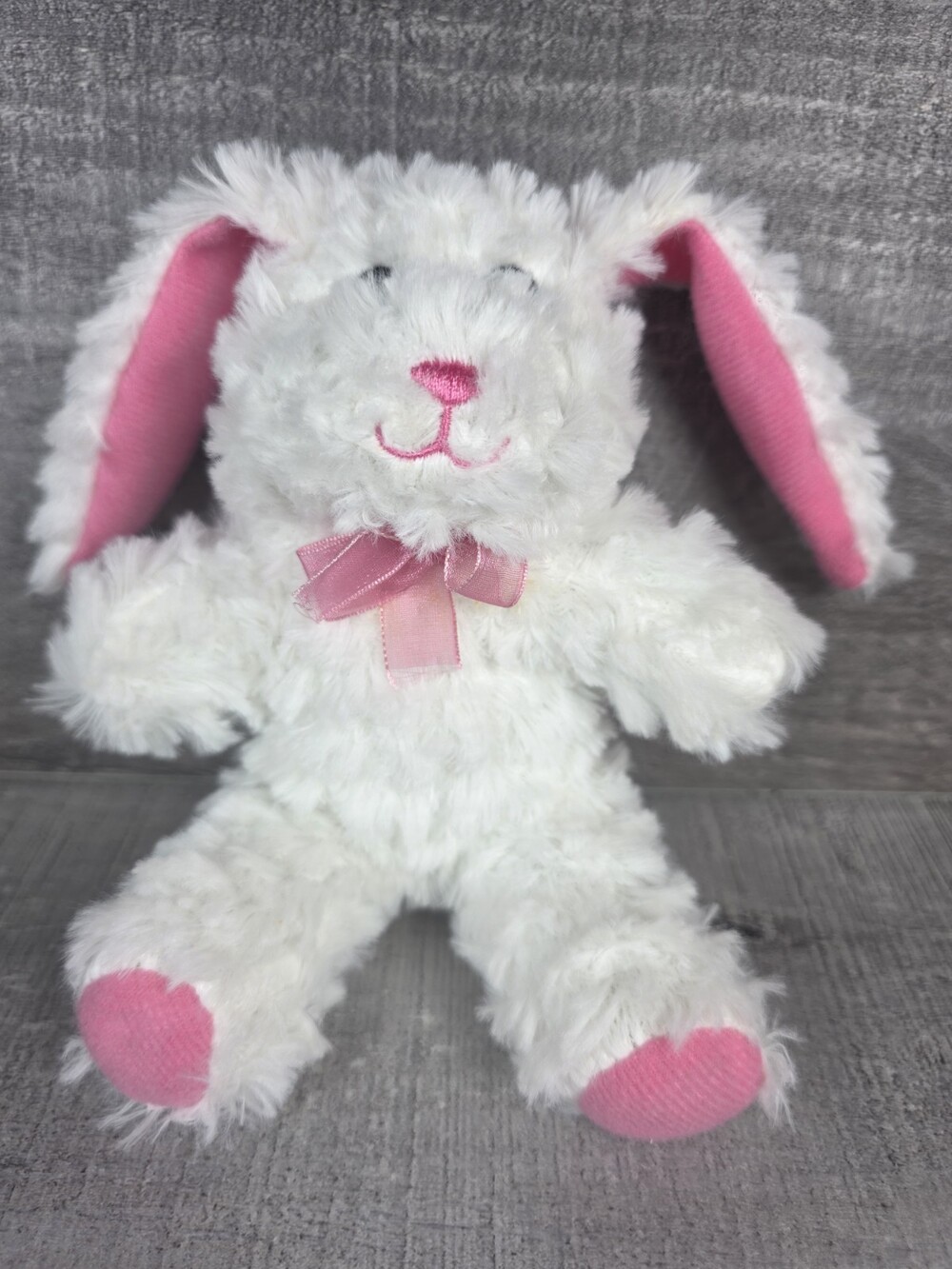 Fuzzy Friends Greenbrier Int'l Easter Bunny Rabbit White 7” Stuffed Plush b127
